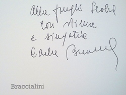 La dedica di Carla Braccialini alla famiglia Scalia
