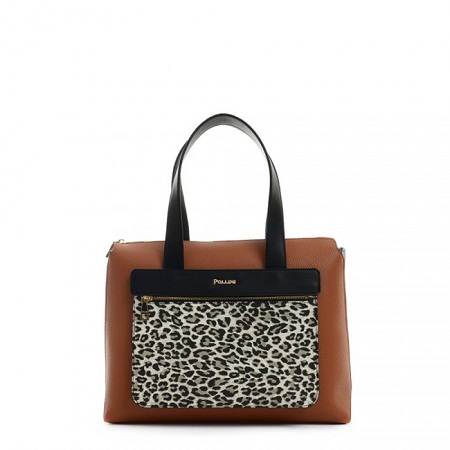 Shopping Bag Pollini Double Tasca leopardata